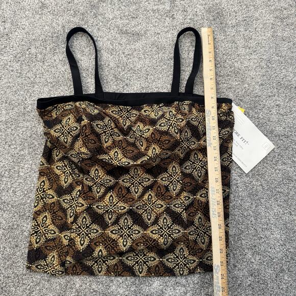 A Shore Fit Swim Tankini Top Plus Sz 20W Retro 70s Glam Boho Beach Light Padding - Picture 10 of 12